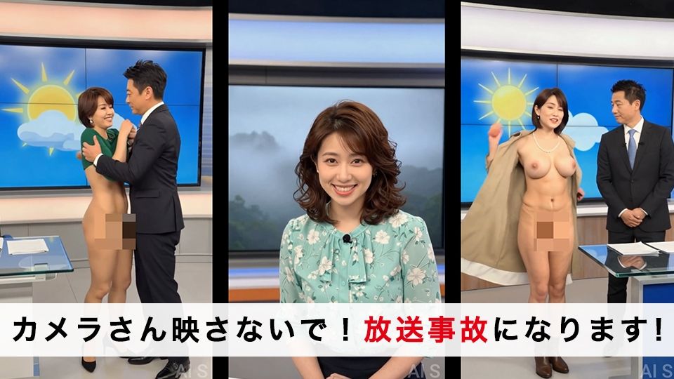 【約70分】『強●脱衣』女子アナ脱衣 ニュース番組の裏で自らすべてを曝け出す-AIで描く究極の美女達- サンプル画像2