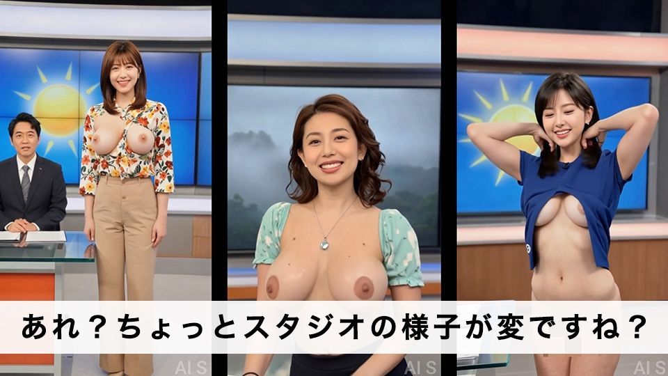 【約70分】『強●脱衣』女子アナ脱衣 ニュース番組の裏で自らすべてを曝け出す-AIで描く究極の美女達- サンプル画像3