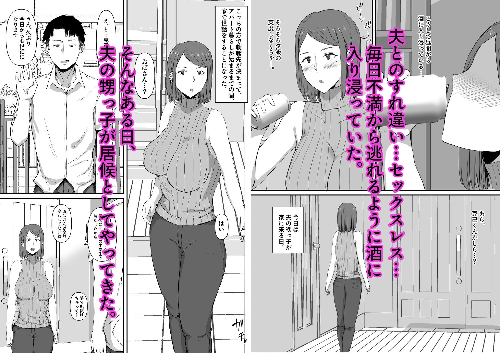 セックスレスの妻。甥っ子に欲求不満を解消される話。 サンプル画像1