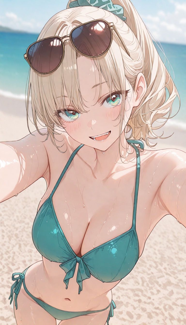 ビキニ美女と浜辺H（500枚） サンプル画像1