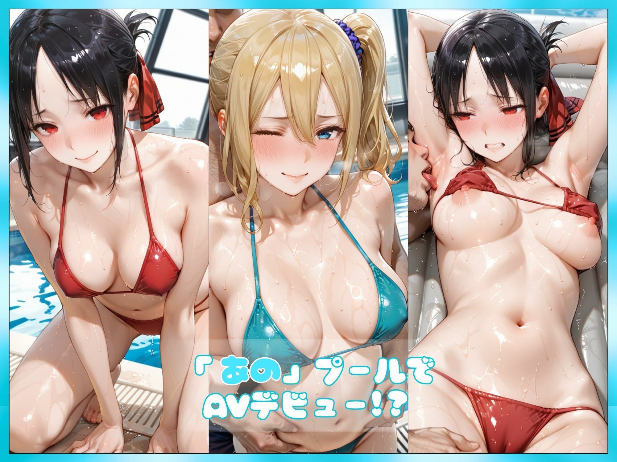 例のプールでAVデビュー！発情バニーの性欲解禁【かぐ○＆あ○】 サンプル画像5