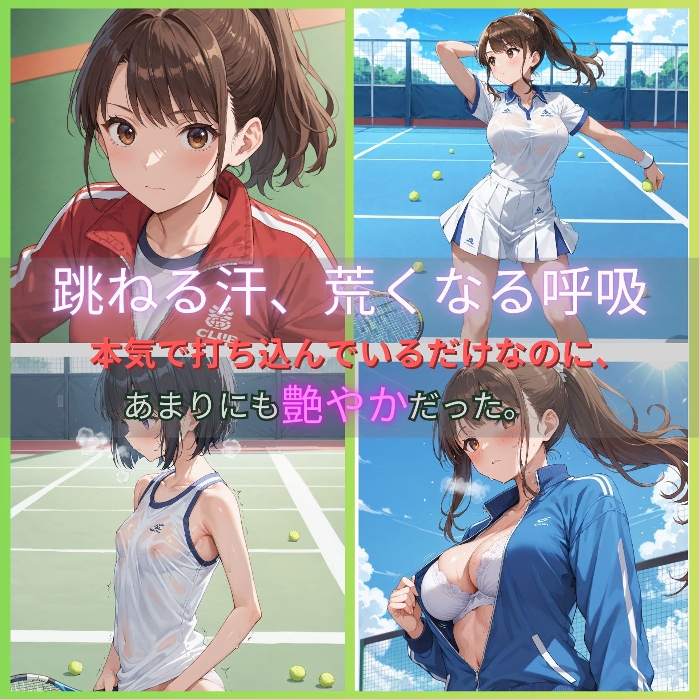 学園性活！ユニフォームに滲む汗 テニス部の本気がエロい2【汗かく美少女の厳選CG411枚収録】スマホ向け サンプル画像1