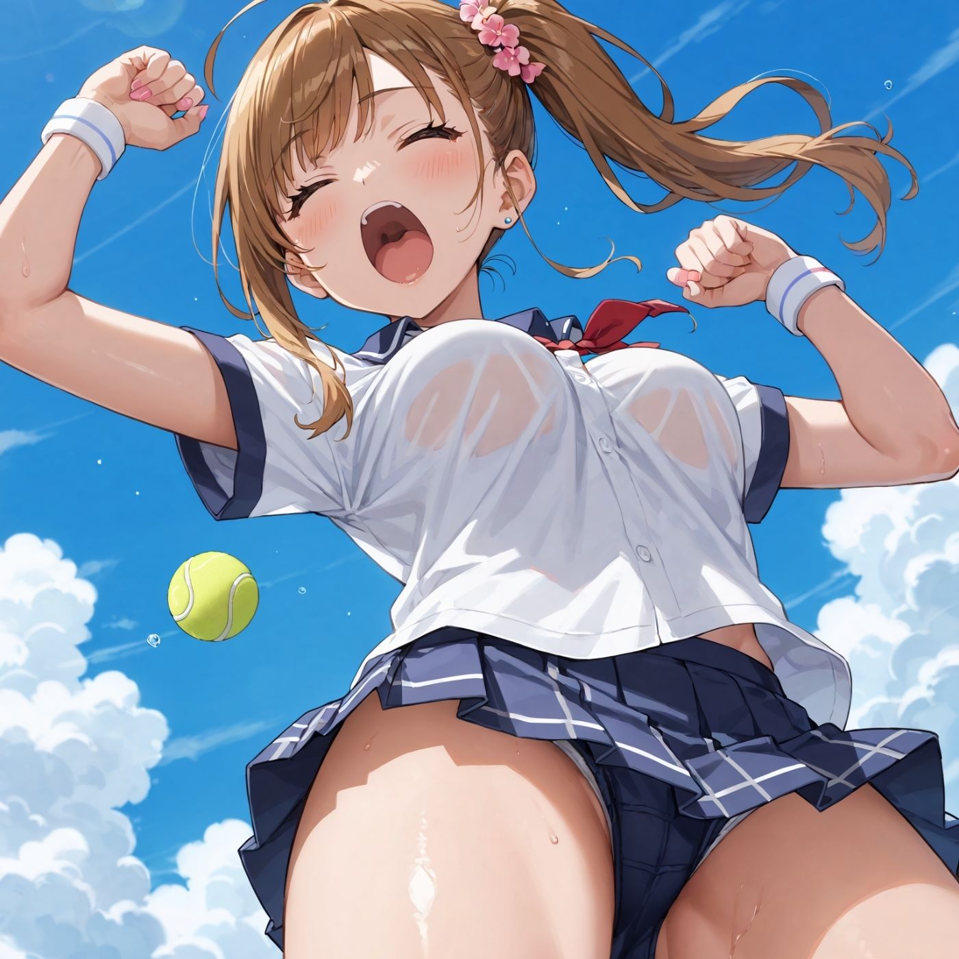 学園性活！ユニフォームに滲む汗 テニス部の本気がエロい2【汗かく美少女の厳選CG411枚収録】スマホ向け サンプル画像3