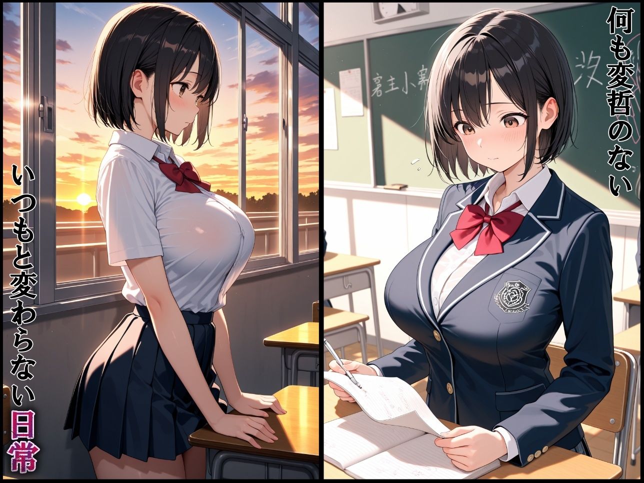 巨乳性指導〜調教されたまんこは男子達の肉便器〜 サンプル画像1