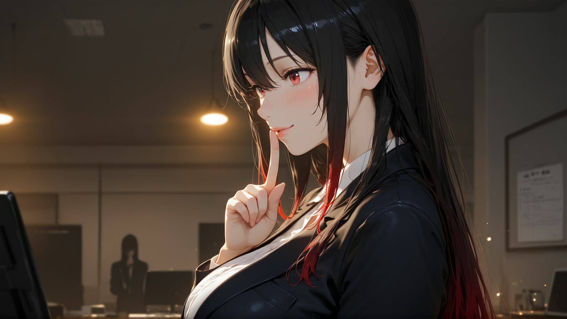 清楚な新人と夜のオフィスで中出し濃密SEXPart1 サンプル画像1