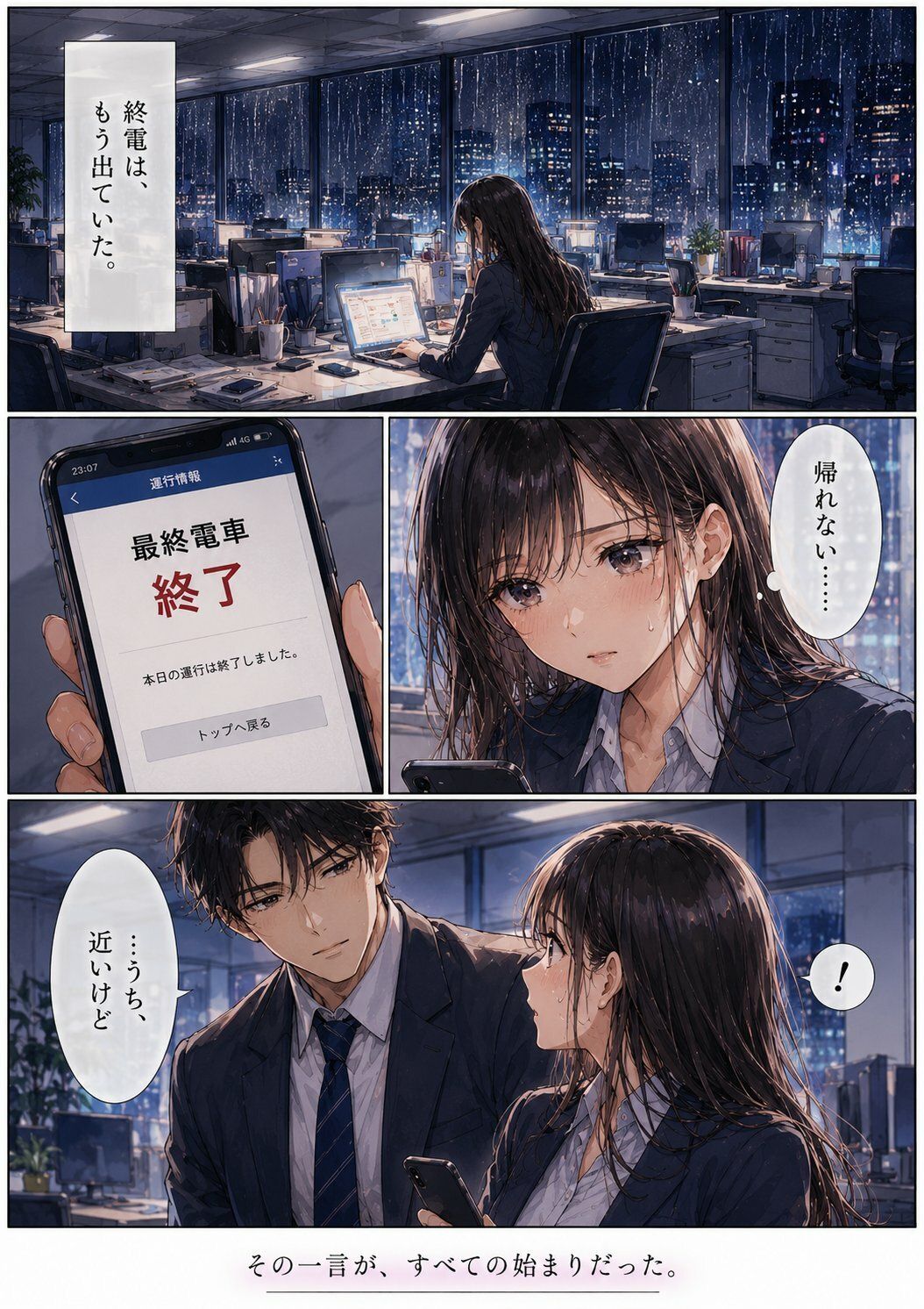 終電を逃した夜、彼女は上司の家に泊まった ―帰れない理由― サンプル画像1