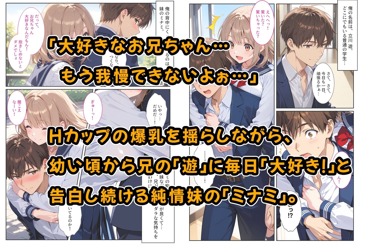 間違って媚薬を飲んで発情しちゃった爆乳妹が大好きな兄に中出しおねだりしてきた！ サンプル画像1