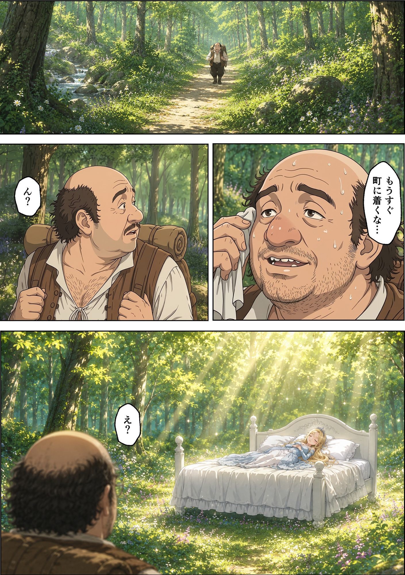魔女の呪いで眠ってしまったお姫さまにハゲデブおじさんが種付け中出し！ サンプル画像6