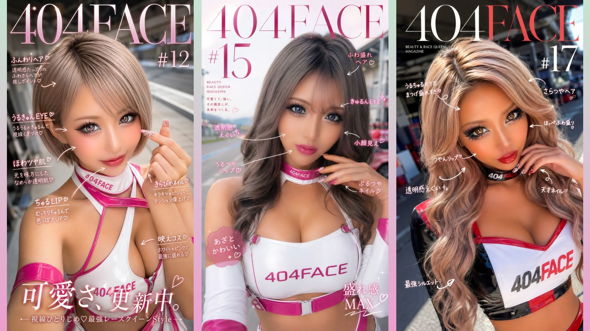 【404FACE】GARQUEEN ド派手メイクの最強レースクイーンギャルに大量顔射！☆48人☆【4K超高画質動画】Facial Compilation サンプル画像3