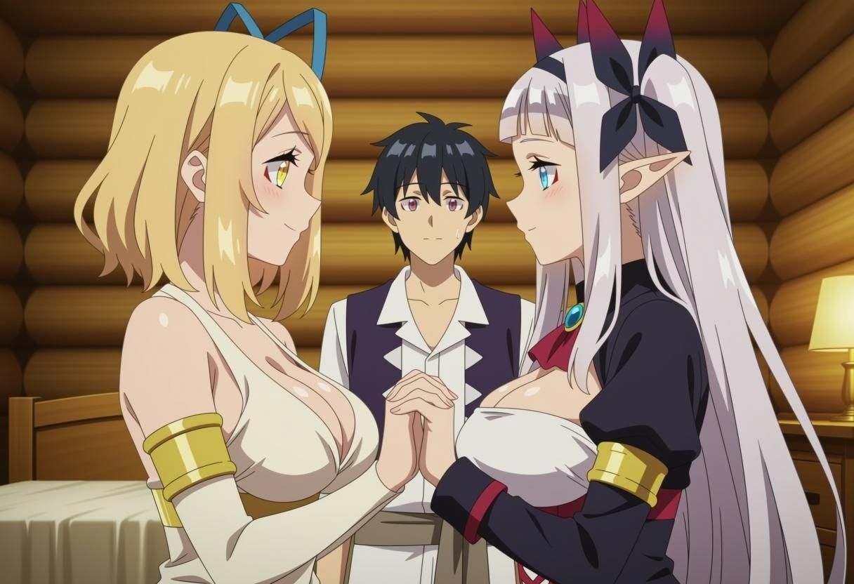 【アニメ21枚＋CG166枚】 ティアとルールーシー=ルー〜異世界娘たちの部屋極楽3P〜 サンプル画像1