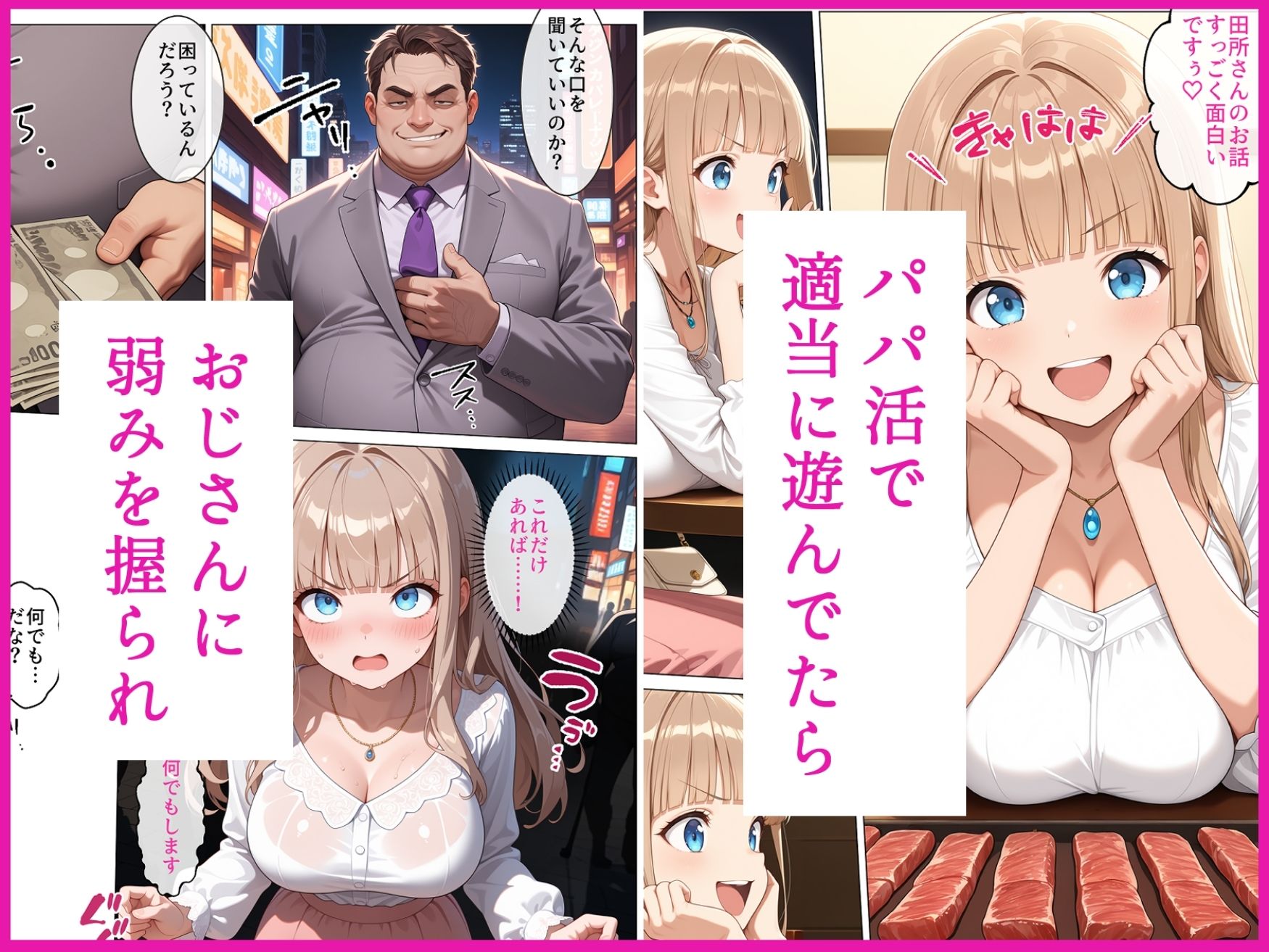 【総集編】パパ活シリーズ 〜脅迫・パパ活で堕とされる女たち〜 完全メス堕ち4作品収録 サンプル画像1