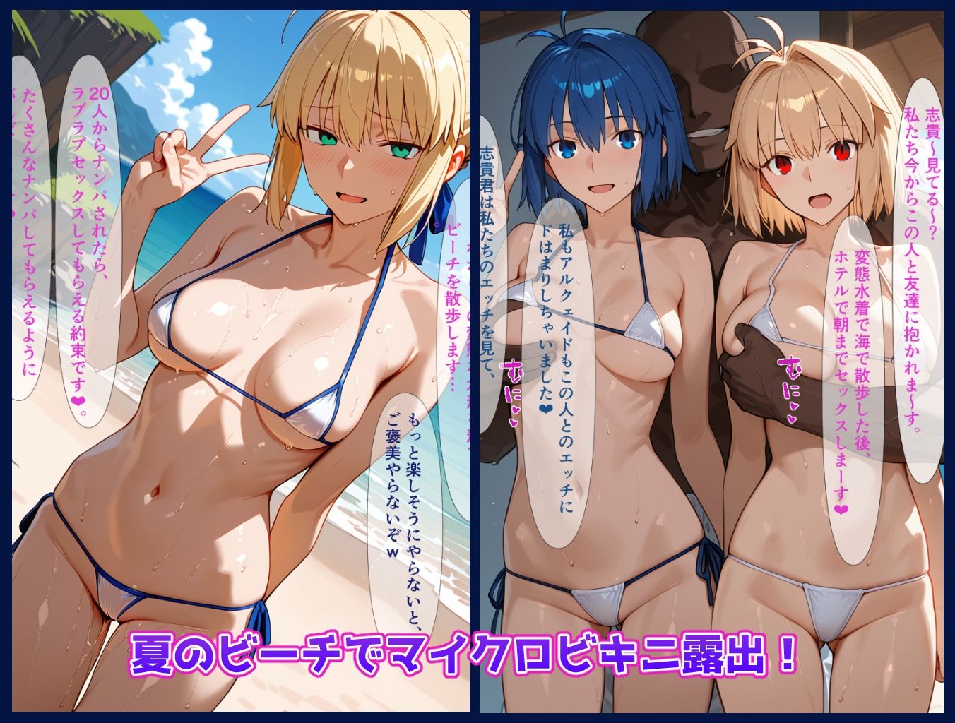 いいなり奴●型月女子〜マイクロビキニで寝取られ露出＆SEX編〜 サンプル画像1