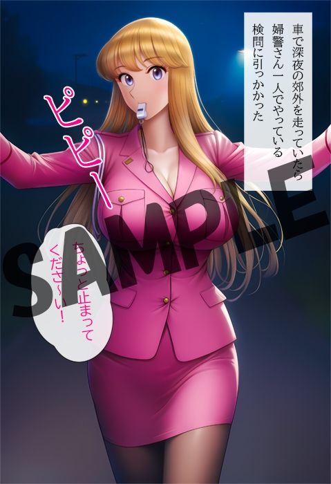 とある婦警さんと夜間の検問で サンプル画像1