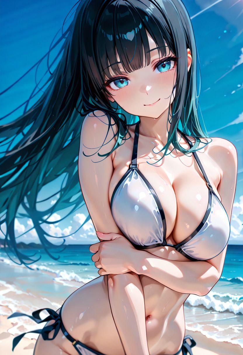 ビキニ美女たちと真夏のビーチで濃厚生ハメSEX  巨乳グラドルのマル秘撮影会 サンプル画像1