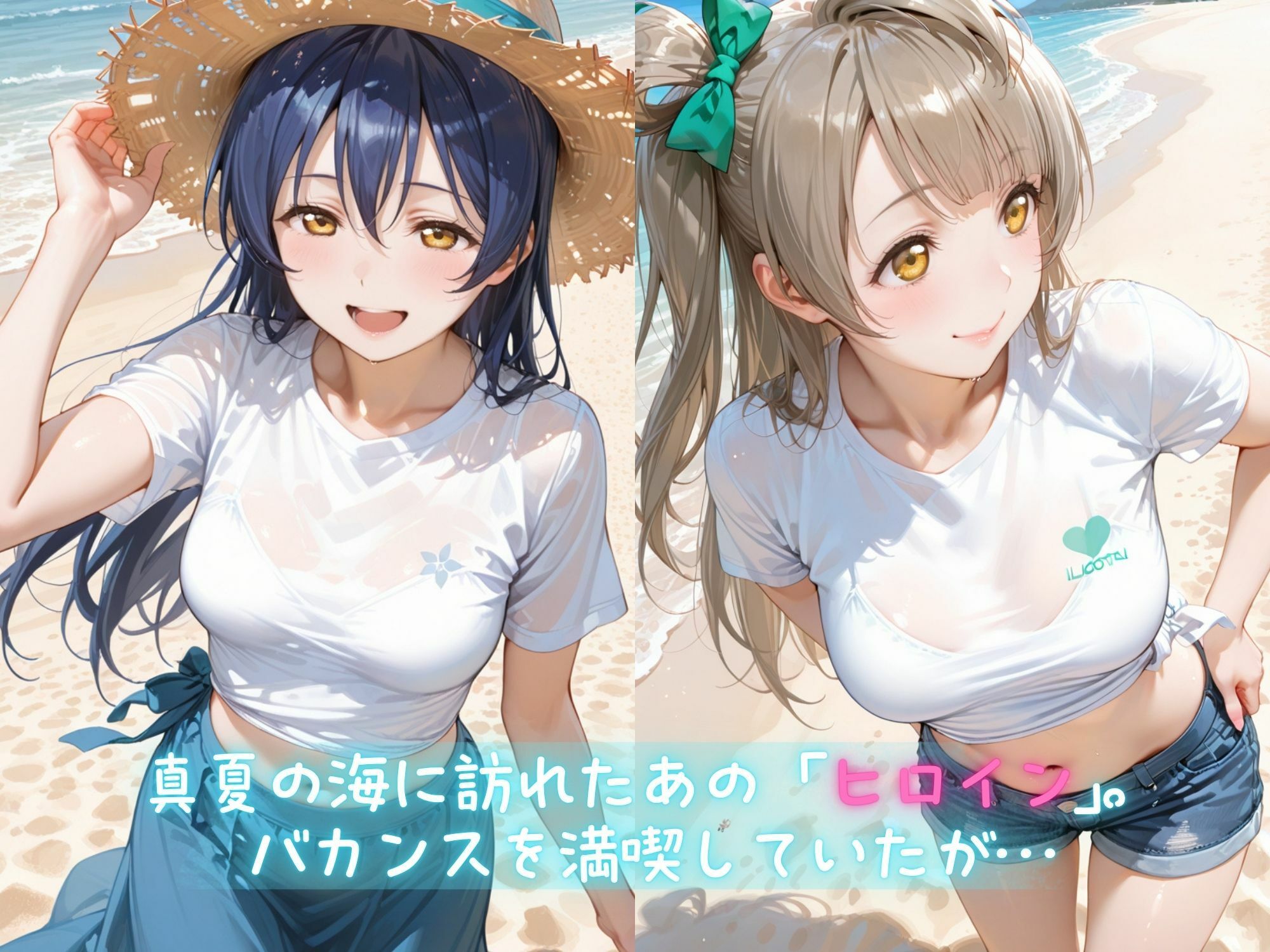 メス堕ちヒロイン  〜 う●＆こ●り 夏の海編 〜 サンプル画像1
