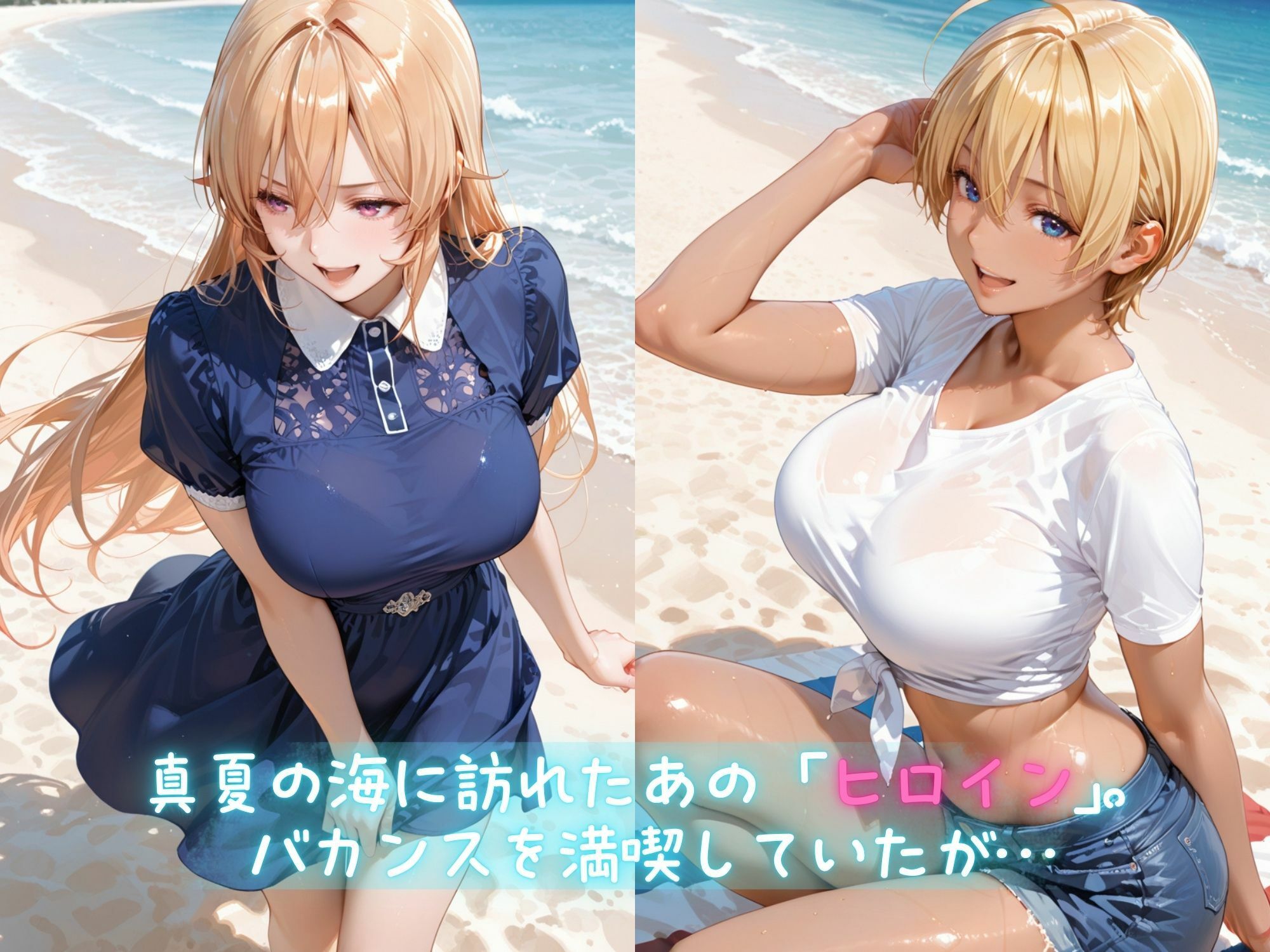 メス堕ちヒロイン  〜 え●な＆い●み 夏の海編 〜 サンプル画像1