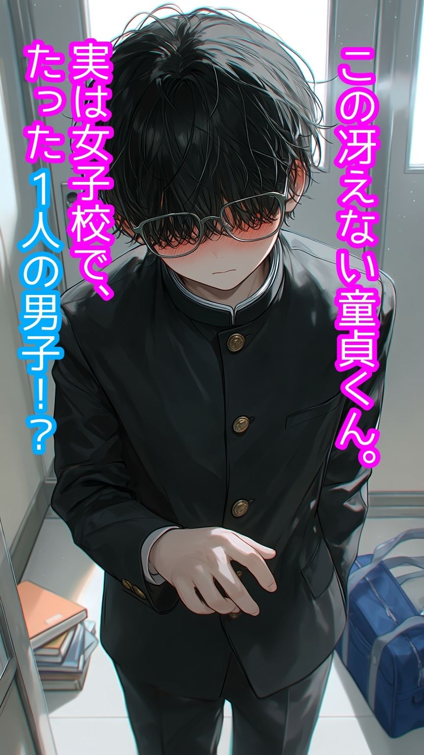 女子○で唯一の童貞男子が6美女に囲まれて孕ませハーレム！ サンプル画像1