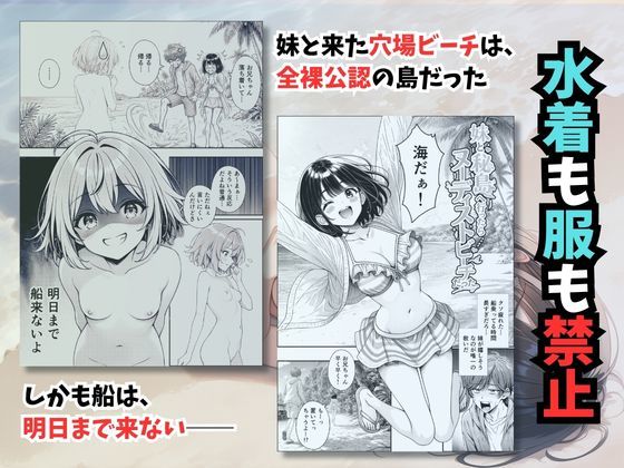 妹と秘島へ行ったらヌーディストビーチだった サンプル画像1