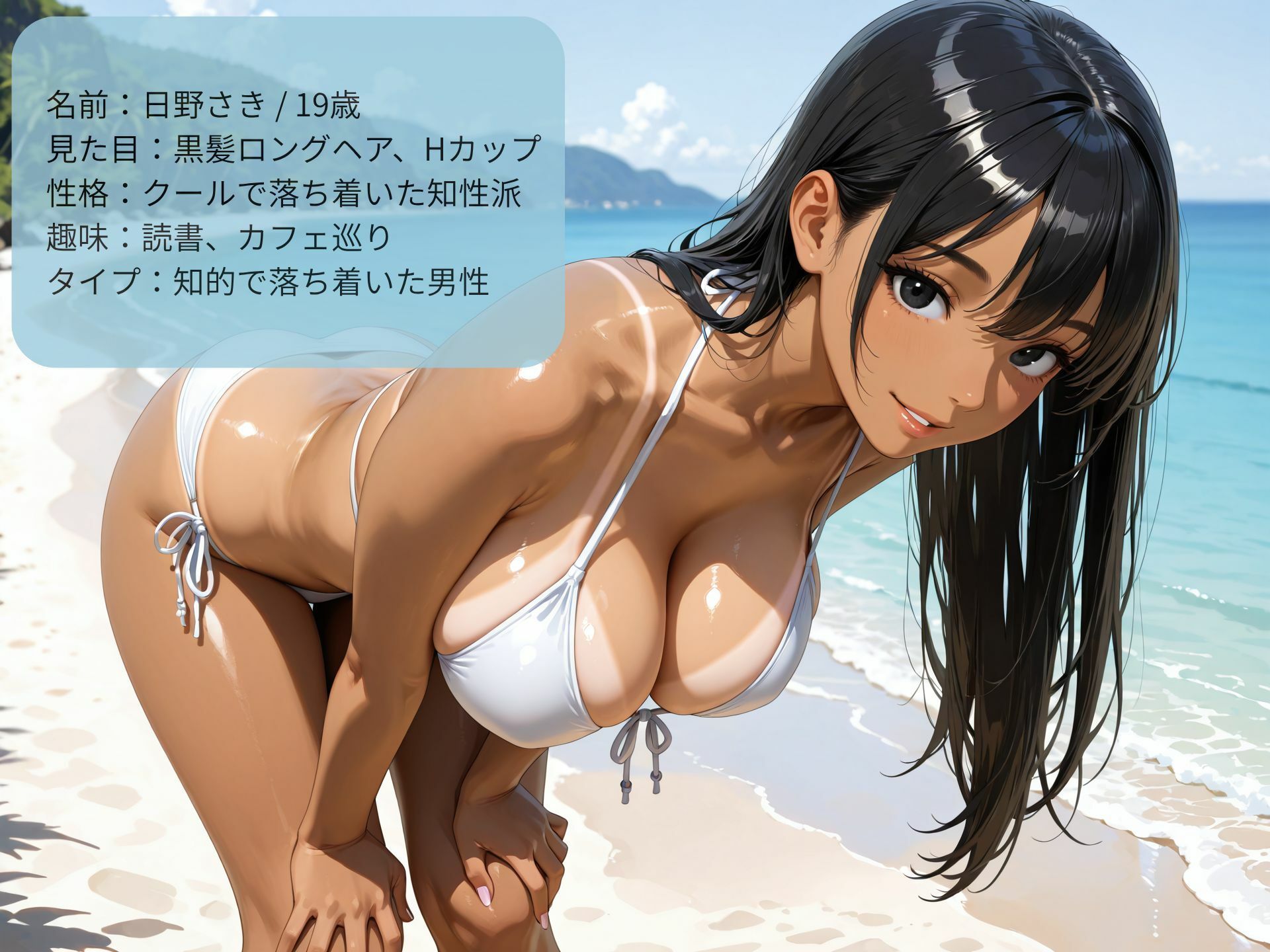 巨乳黒ギャルビッチに逆ナンされてビーチで生ハメ！ サンプル画像5