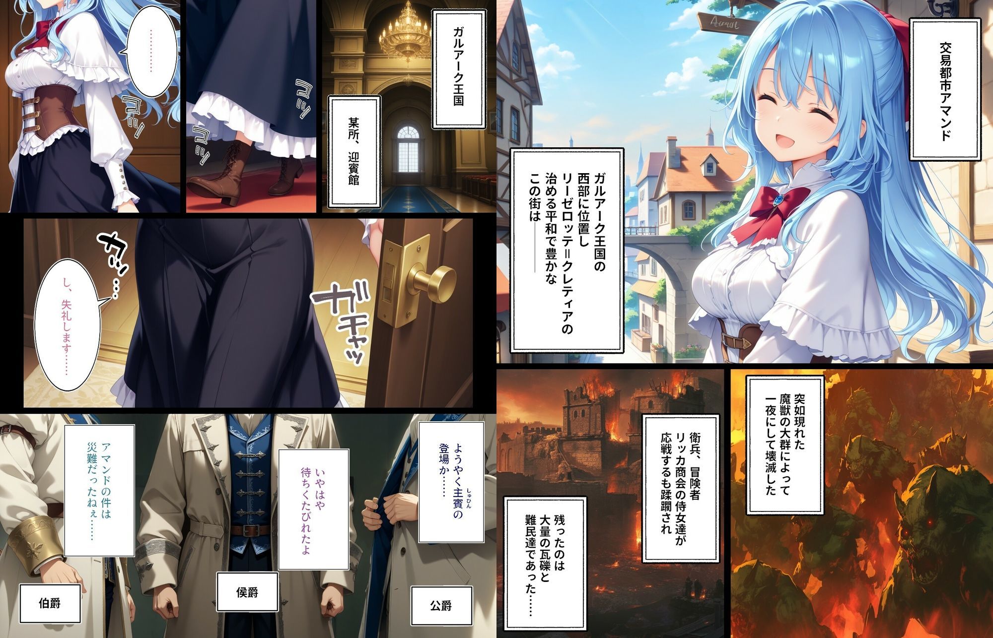恥辱の淑女〜リーゼロッテ=ク〇ティアがアマンド復興のために処女を捧げる話〜【前編】 サンプル画像1
