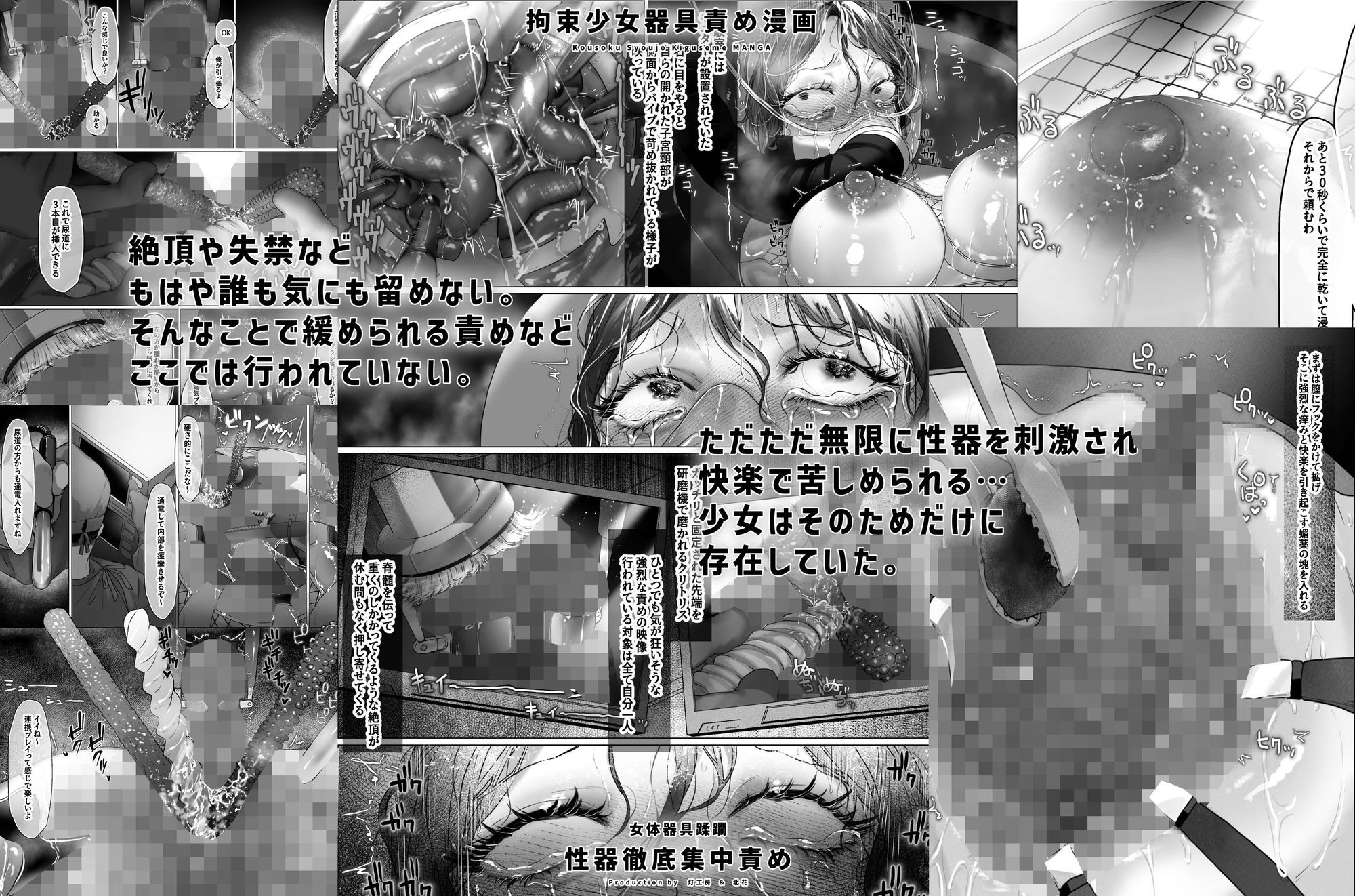 拘束少女器具責め漫画 女体器具蹂躙〜完全拘束少女/クリ肥大化実験/無限ディルド機械姦/性器徹底集中責めなど〜 サンプル画像7