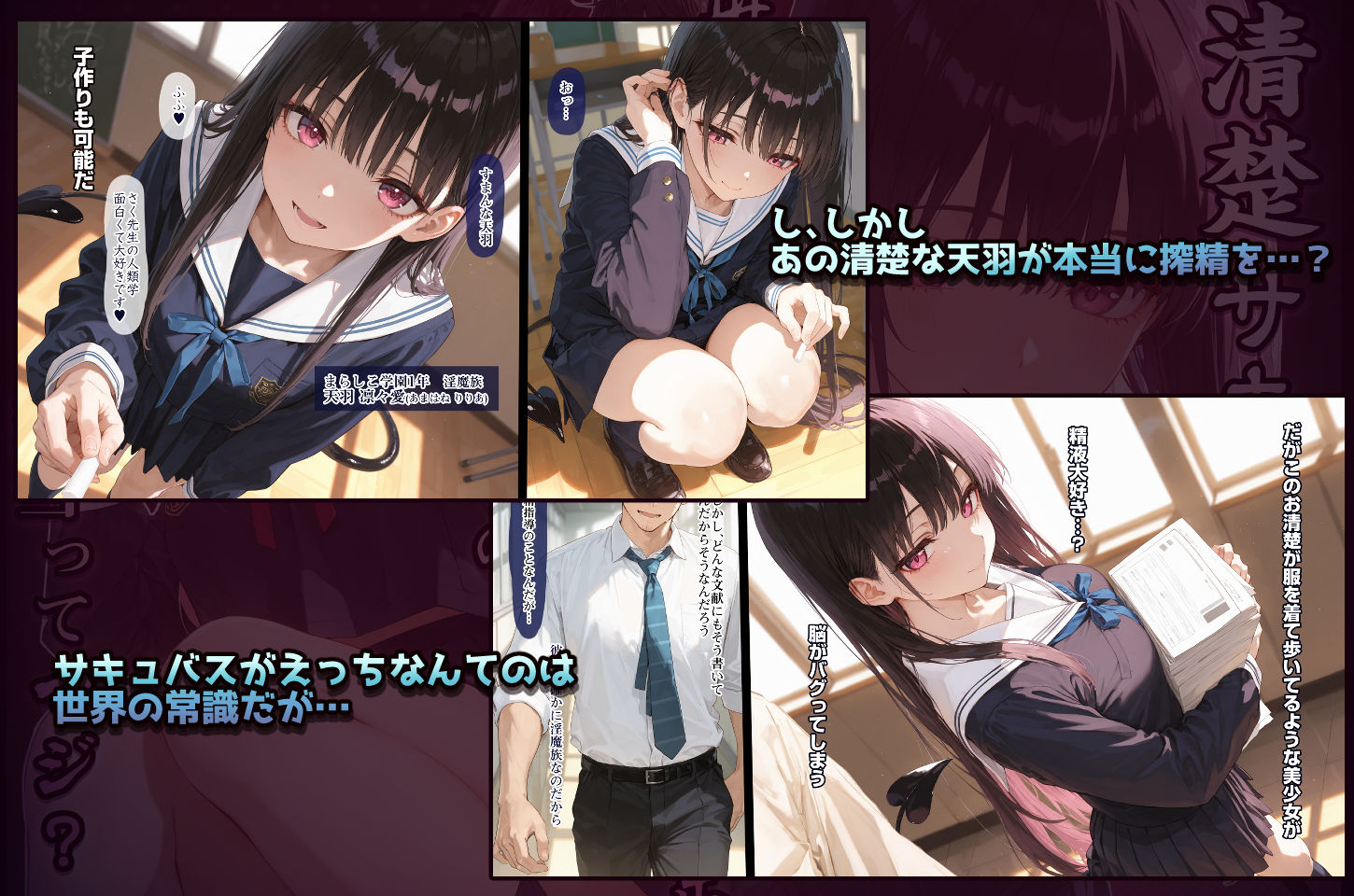 清楚サキュバス 世界が魔界と繋がって早10年 オレが教え子の搾精指導担当ってマジ？ サンプル画像3
