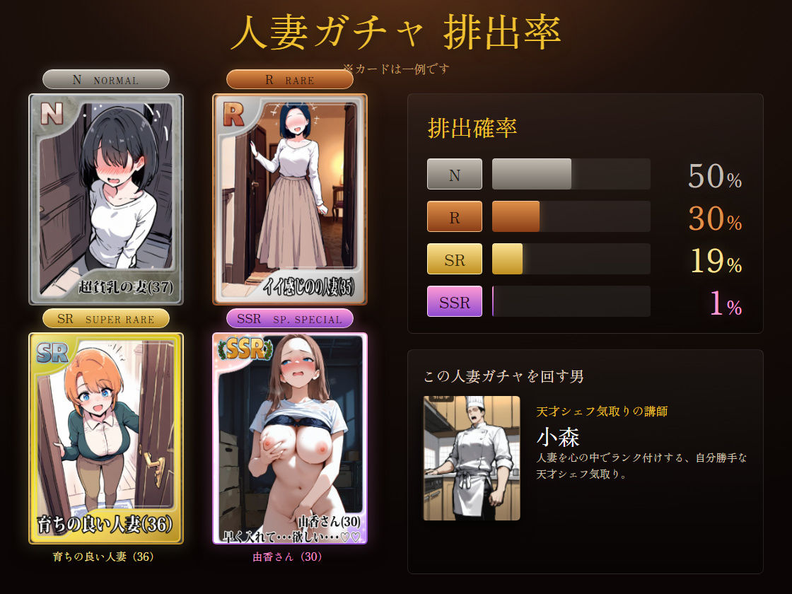 1/100の確率で当たる人妻ガチャで声を我慢できないデカパイ主婦はSSR サンプル画像1