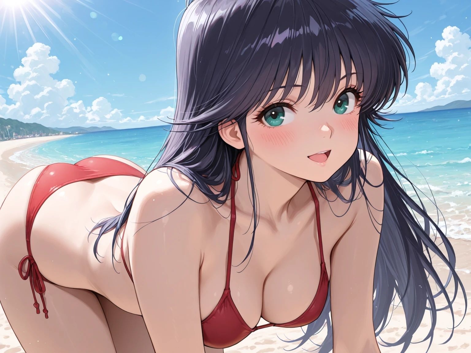 AIイラストCG集136 鮎〇まどか ― 潮風に抱かれて ― サンプル画像1