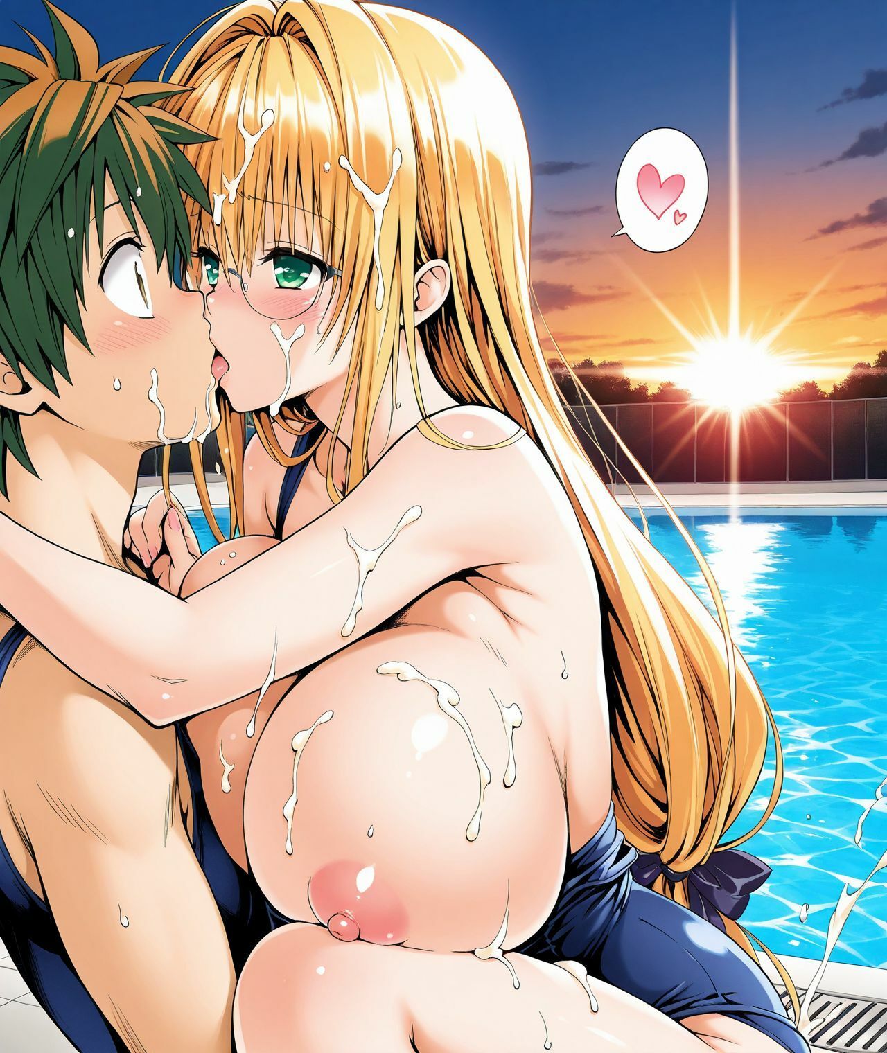 【アクシデンTo LOVE】【CG集TLT1対応】【スク水】金髪巨乳ドジっ子天然美人教師ティア先生と学校のプールでスク水ラブラブあまあまエッチ サンプル画像1