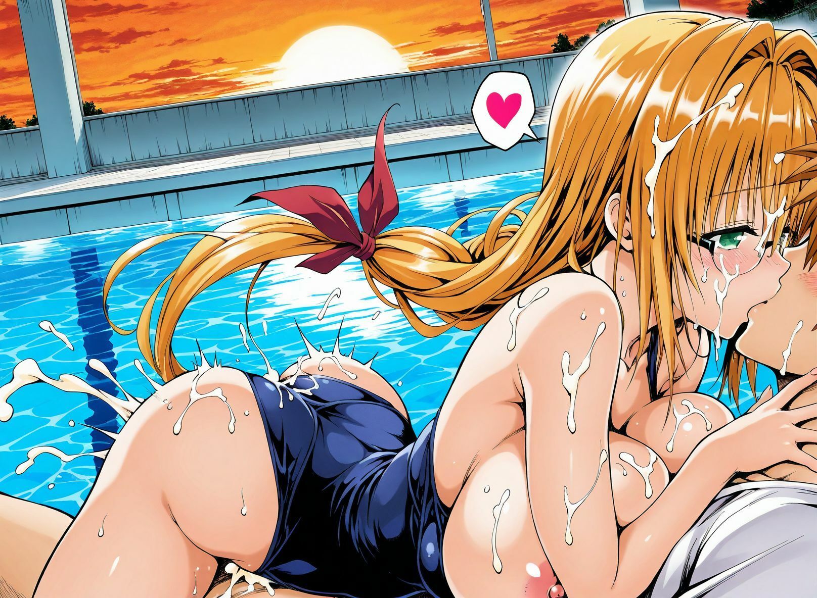 【アクシデンTo LOVE】【CG集TLT1対応】【スク水】金髪巨乳ドジっ子天然美人教師ティア先生と学校のプールでスク水ラブラブあまあまエッチ サンプル画像6