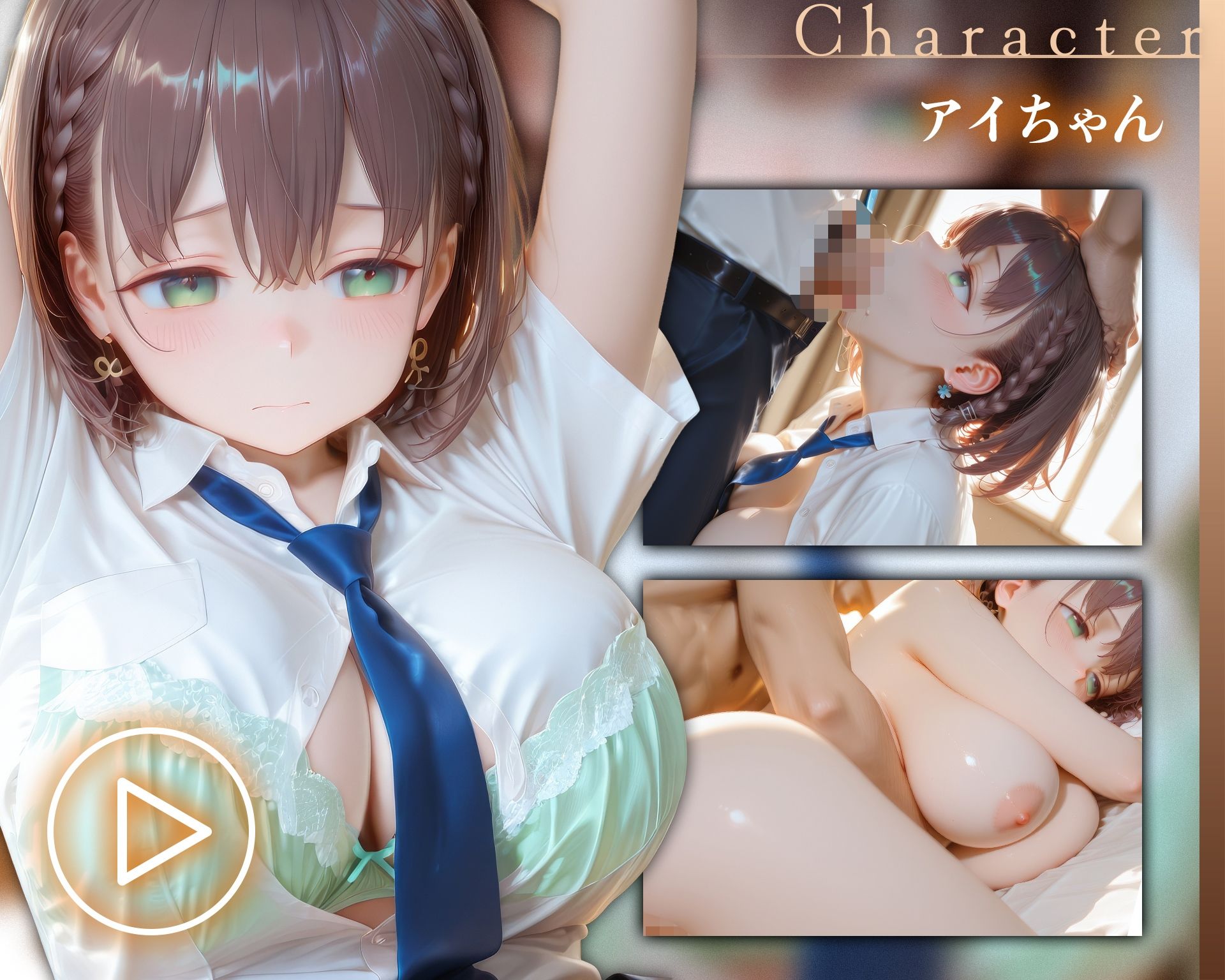【イラスト＋アニメ付き】アイちゃん、服従！たわわな巨乳JK肉便器調教記録録 〜アイちゃんの極上おま●こ24時間搾精耐久〜 サンプル画像1