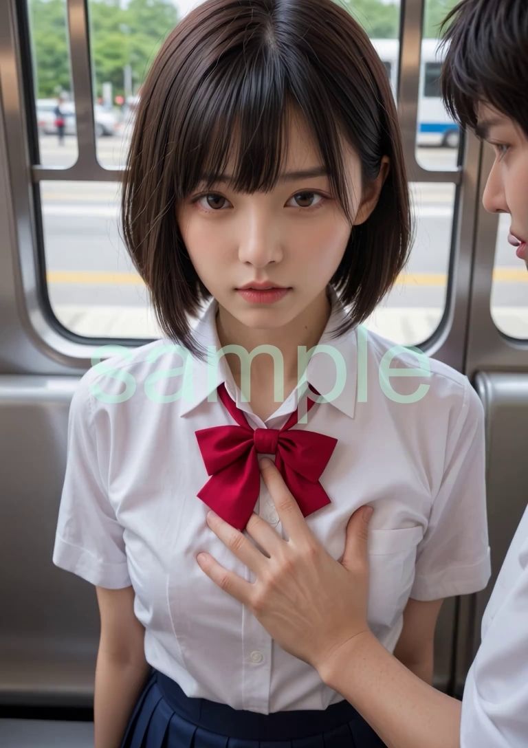 お触り痴〇電車 制服編 サンプル画像7