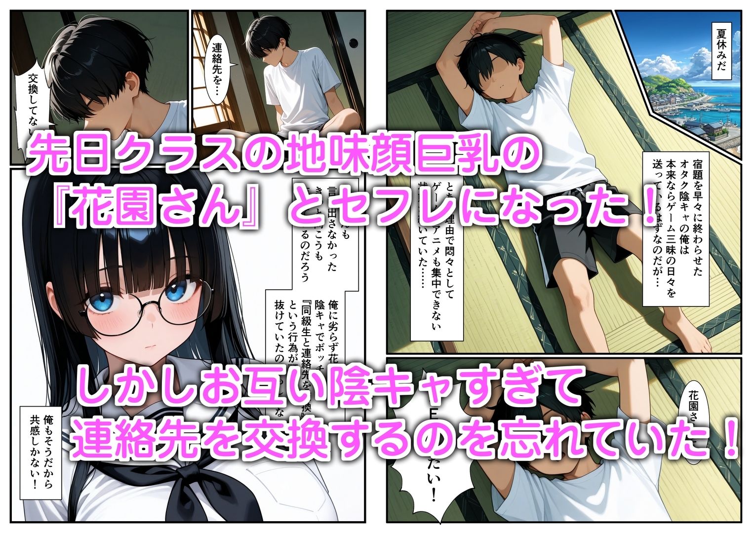 クラスの地味顔巨乳とセフレになった2 〜お家エッチ編〜 サンプル画像1