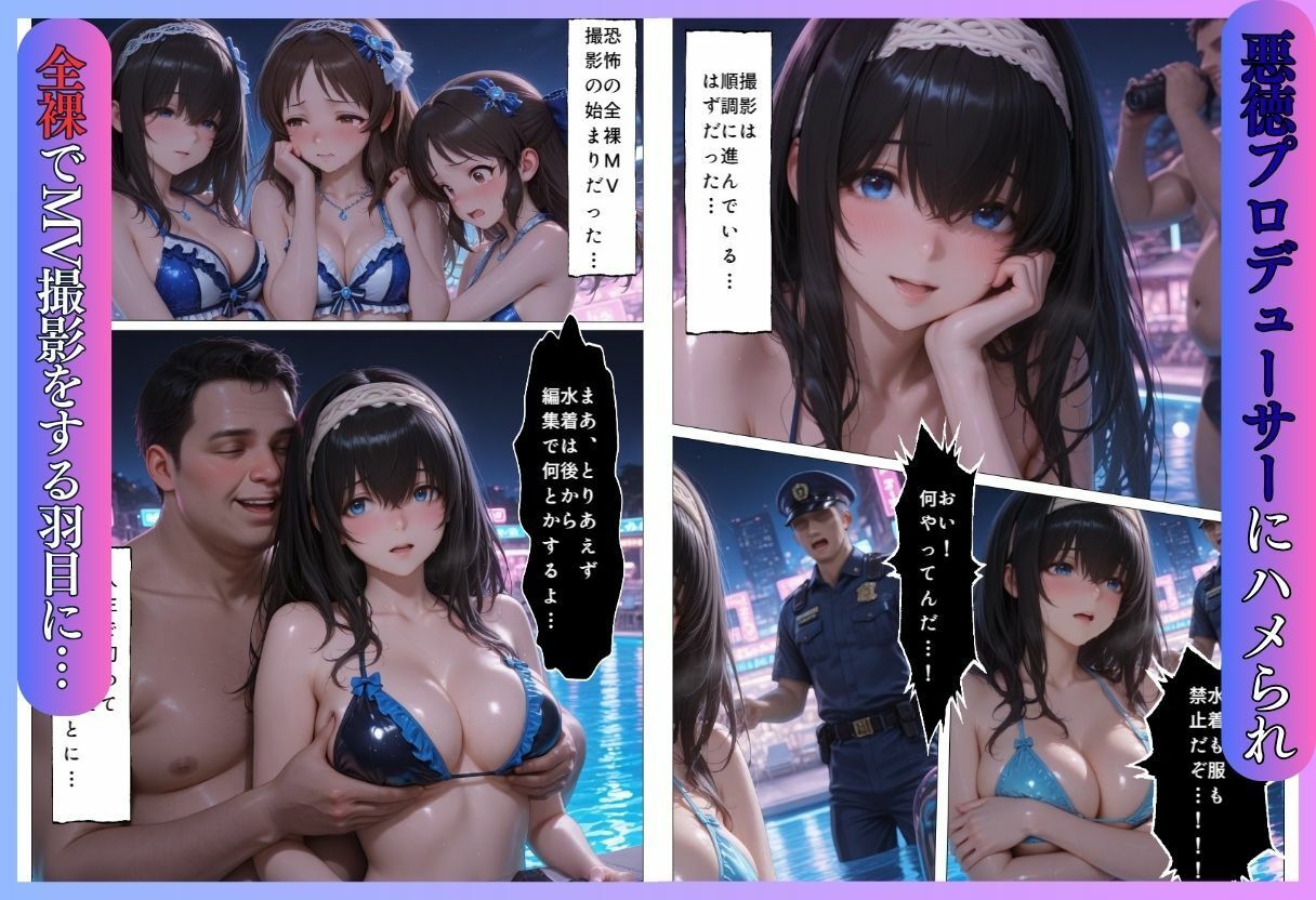 ヌーディストプールでアイドルがプロデューサーに犯●れる サンプル画像2