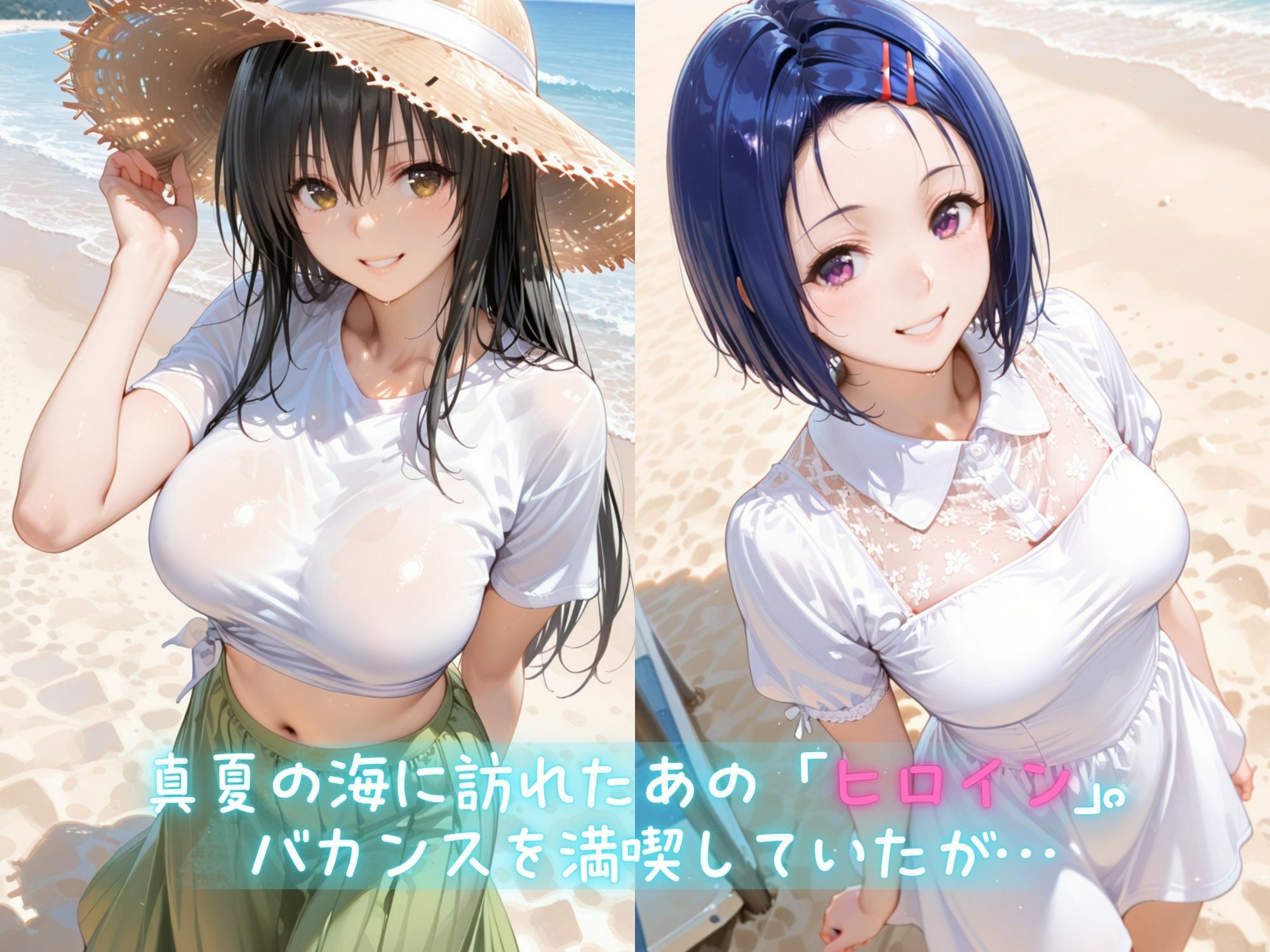 メス堕ちヒロイン  〜 ゆ●＆は●な 夏の海編 〜 サンプル画像1