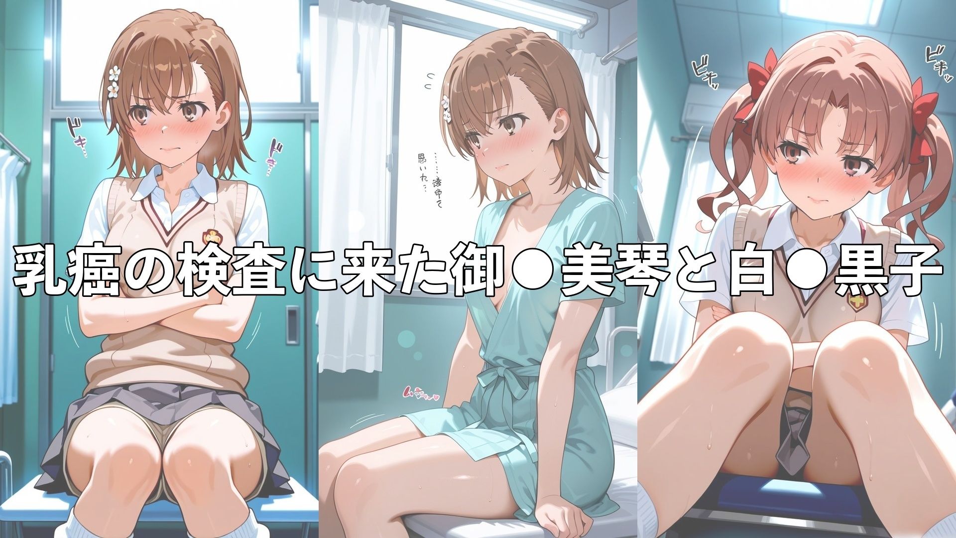 乳がん検診に来たところ悪徳医師の手つきが徐々にいやらしくなり最終的にはチ●ポを挿入【御●美琴＆白●黒子】 サンプル画像2