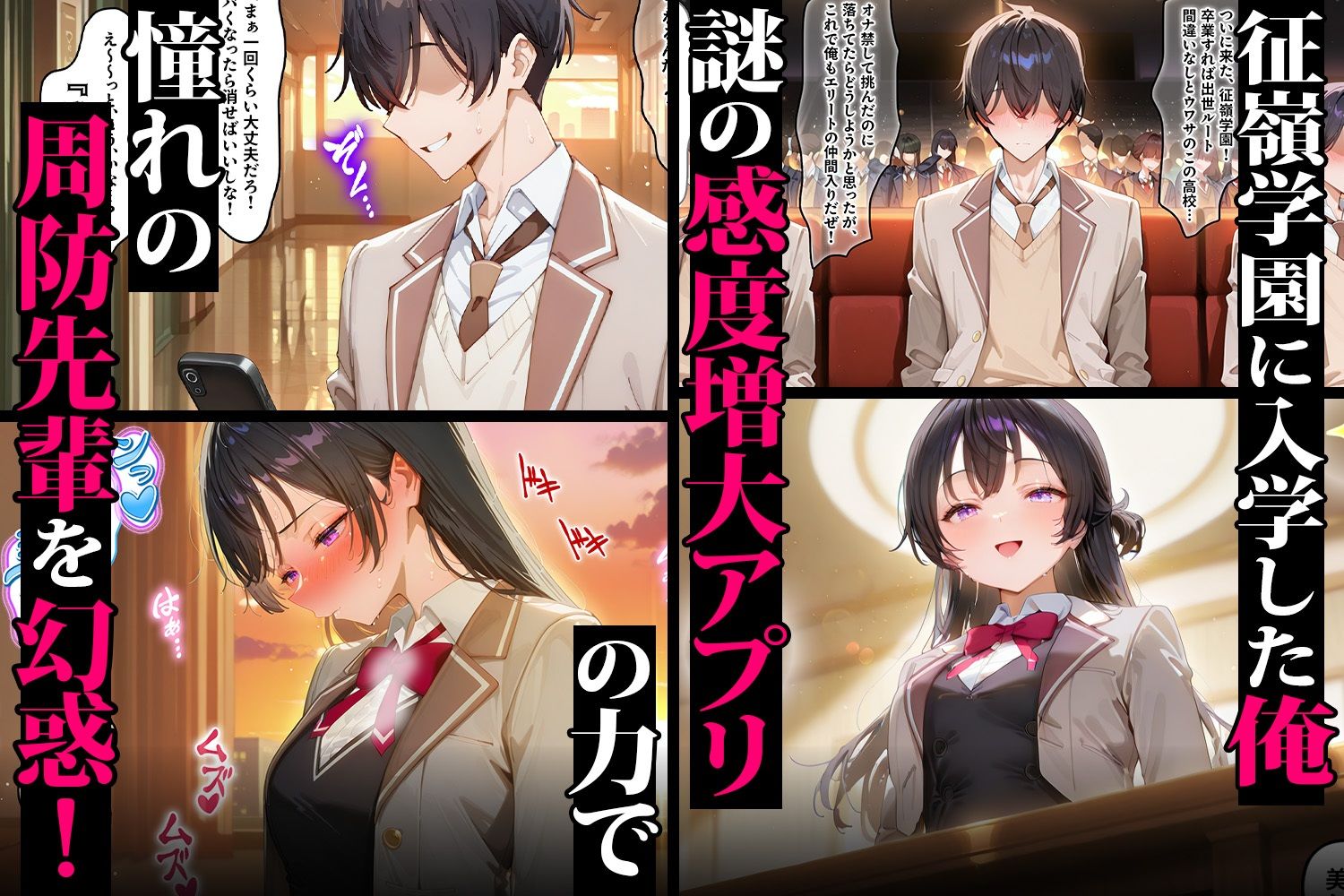 催●アプリで感度3000倍（はーと） イキ狂い絶頂中出しされた話 周防有希＆アーリャ＆マーシャ編 サンプル画像1