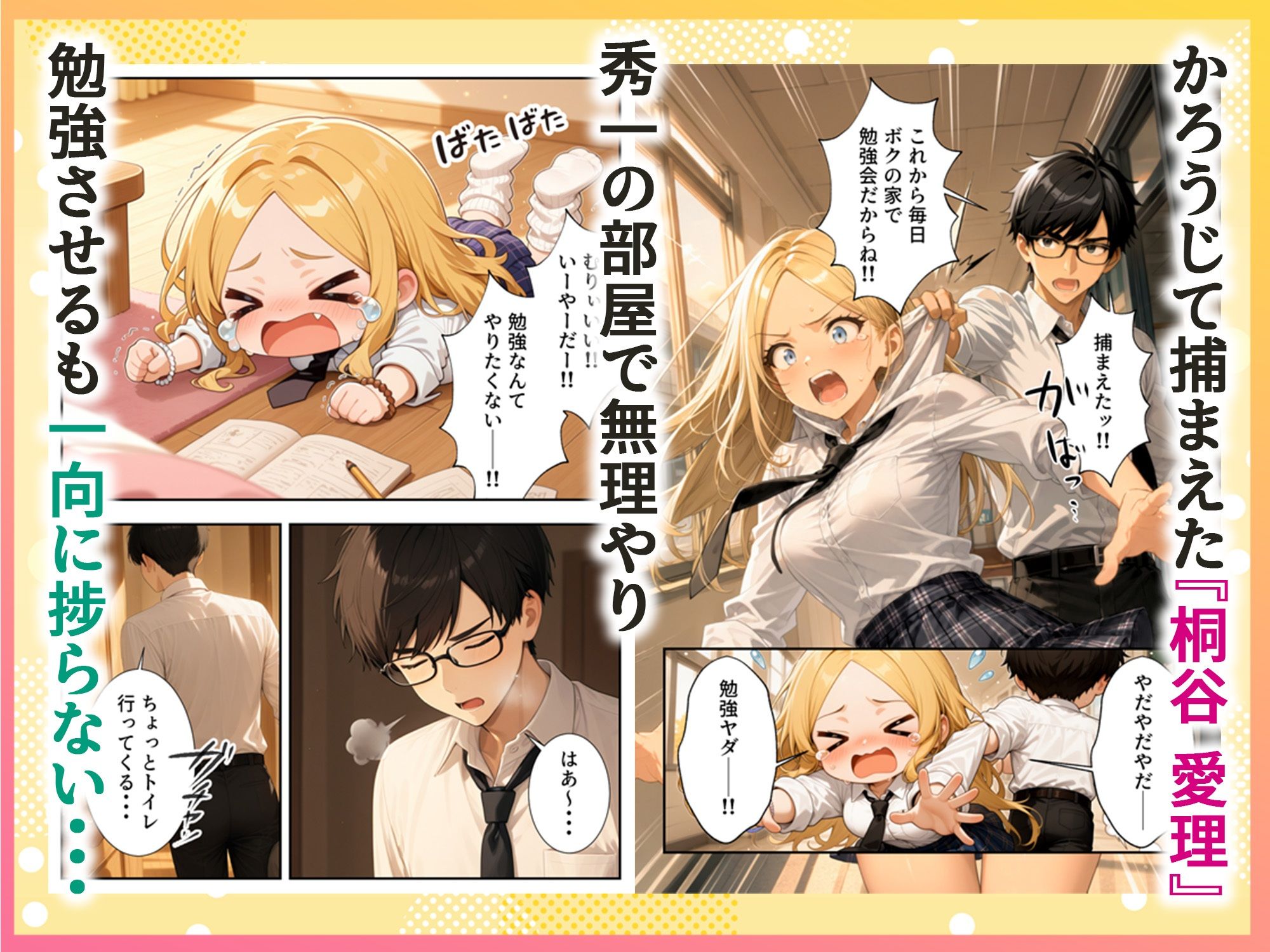 勉強嫌いな1軍ギャル達とデカチンがり勉くん サンプル画像2
