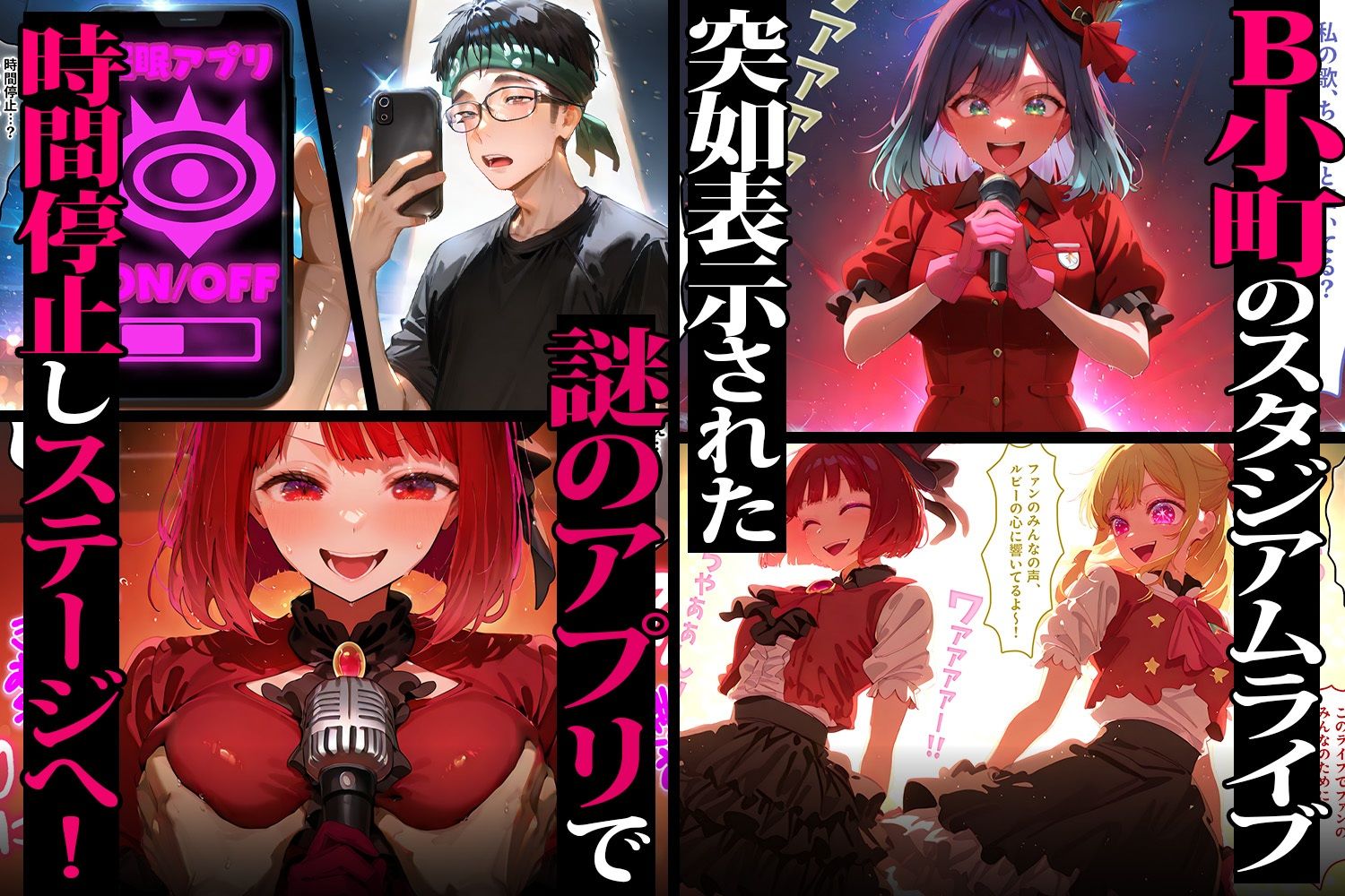 時間停止ライブで強●絶頂（はーと） 5万人の前で公開輪●されるアイドル達 推しの子編 サンプル画像1