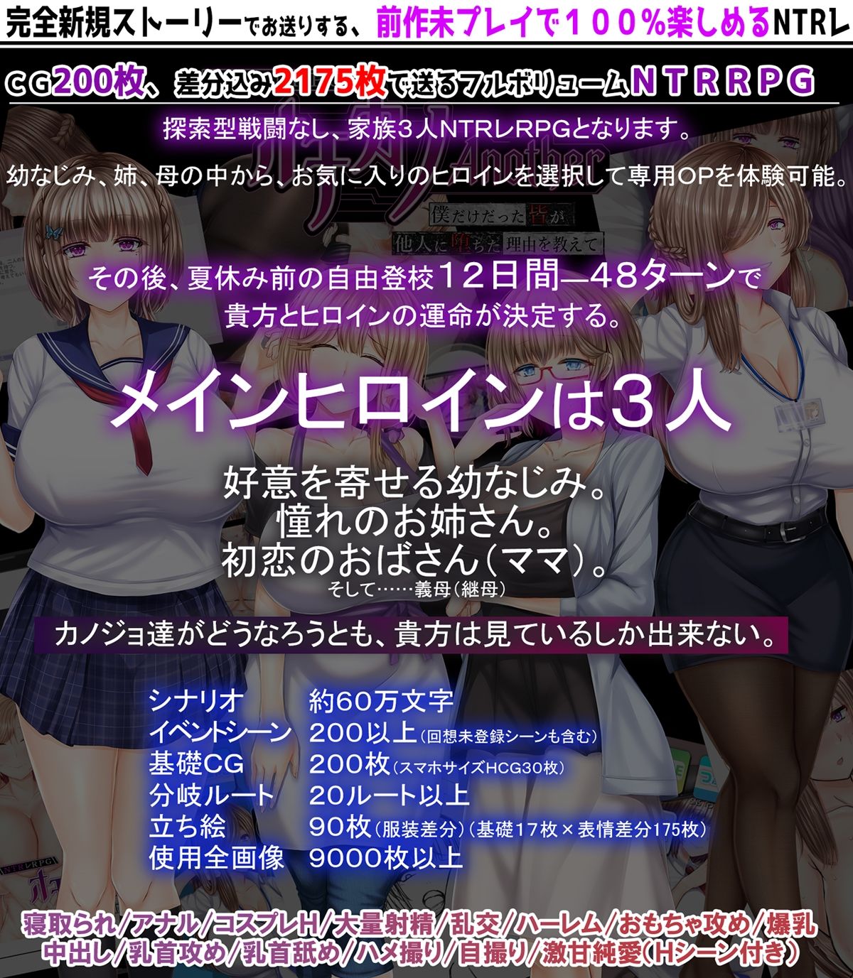 NTRレRPG オチカノ-Another- 〜僕だけだった皆が他人に堕ちた理由を教えて〜 サンプル画像10
