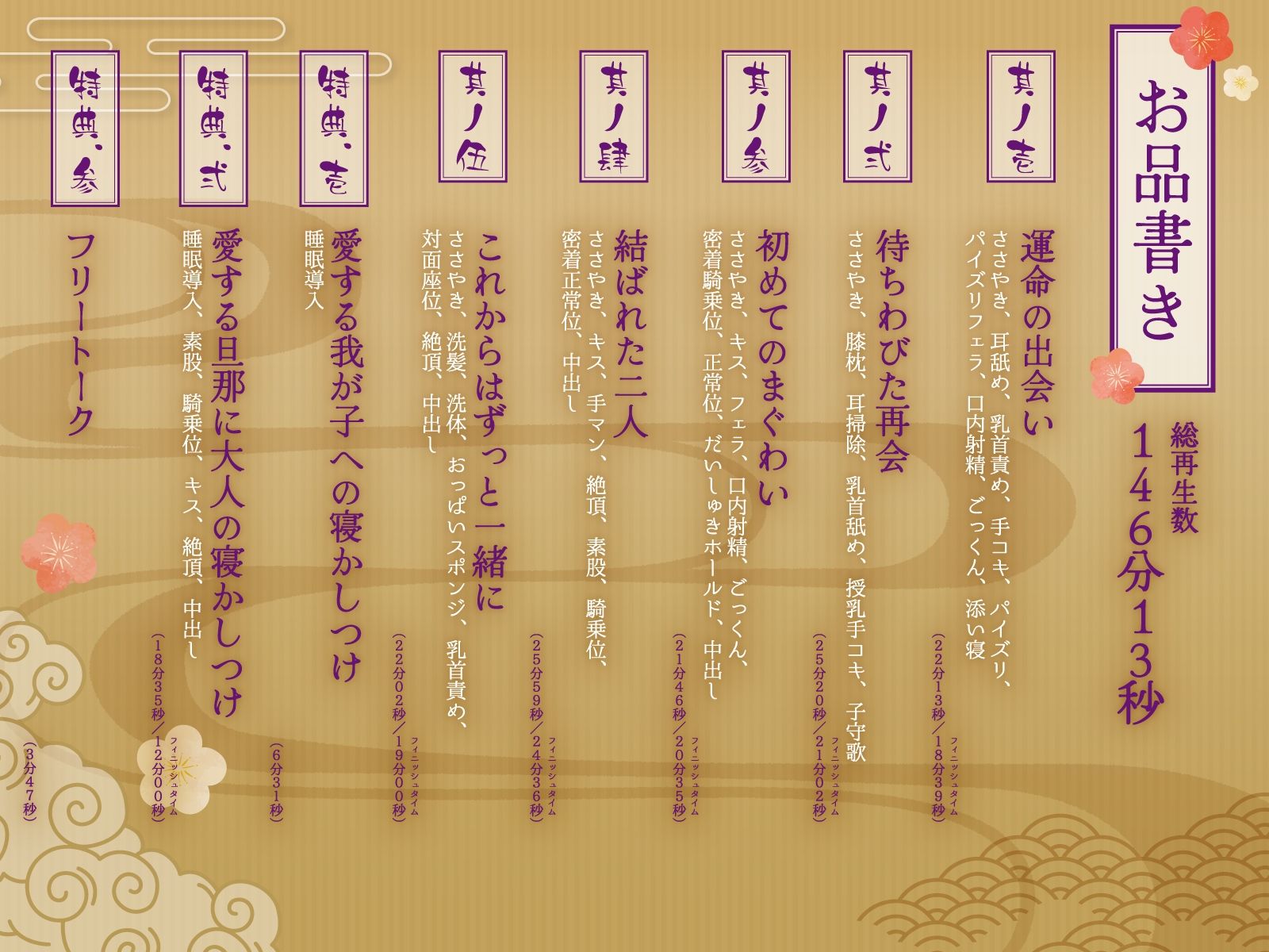 【2時間】京都弁の艶麗ムチムチ花魁に遊郭で溺愛されたお話【爆乳/癒し/KU100バイノーラル】 サンプル画像3