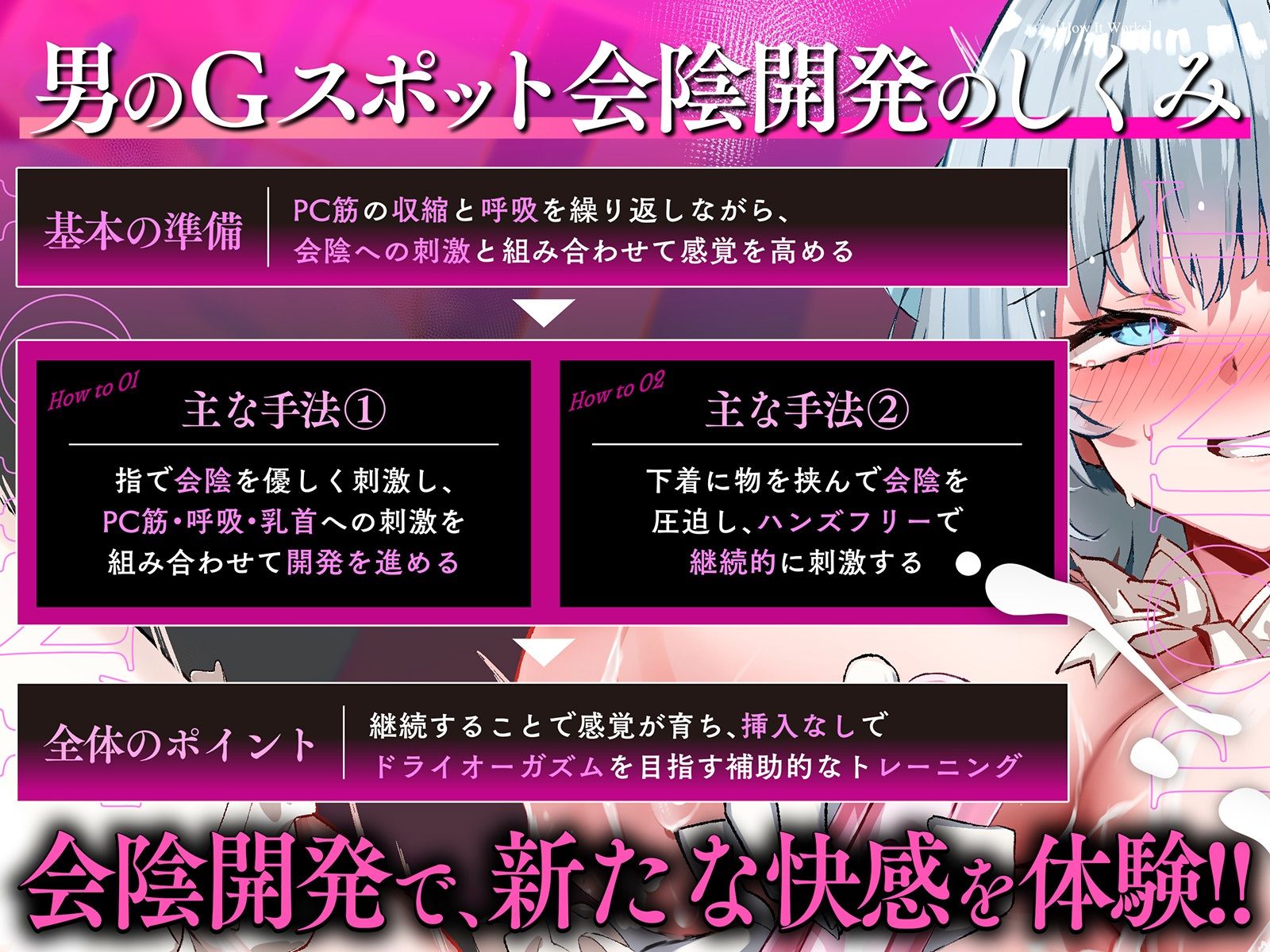 【メス汁だらぁ〜ッ（はーと）】男のGスポット開発〜会陰グイグイ押し込まれて精子出さず我慢汁昇天〜【お手軽ドライオーガズム】 サンプル画像3