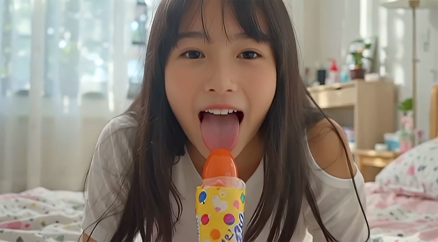 ひたすらキャンディを舐める動画集 No.01（AI生成アニメーション）（配信停止） サンプル画像1