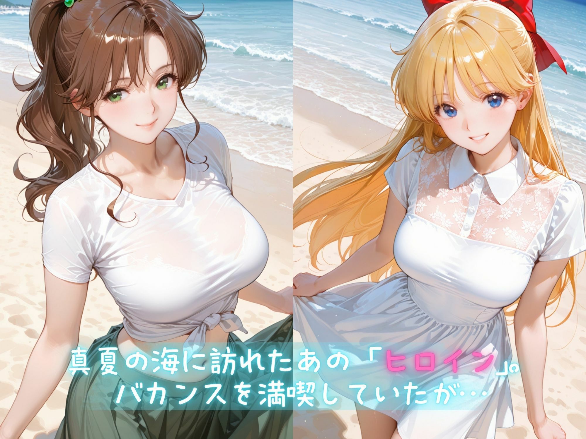 メス堕ちヒロイン  〜 ま●と＆み●こ 夏の海編 〜 サンプル画像1