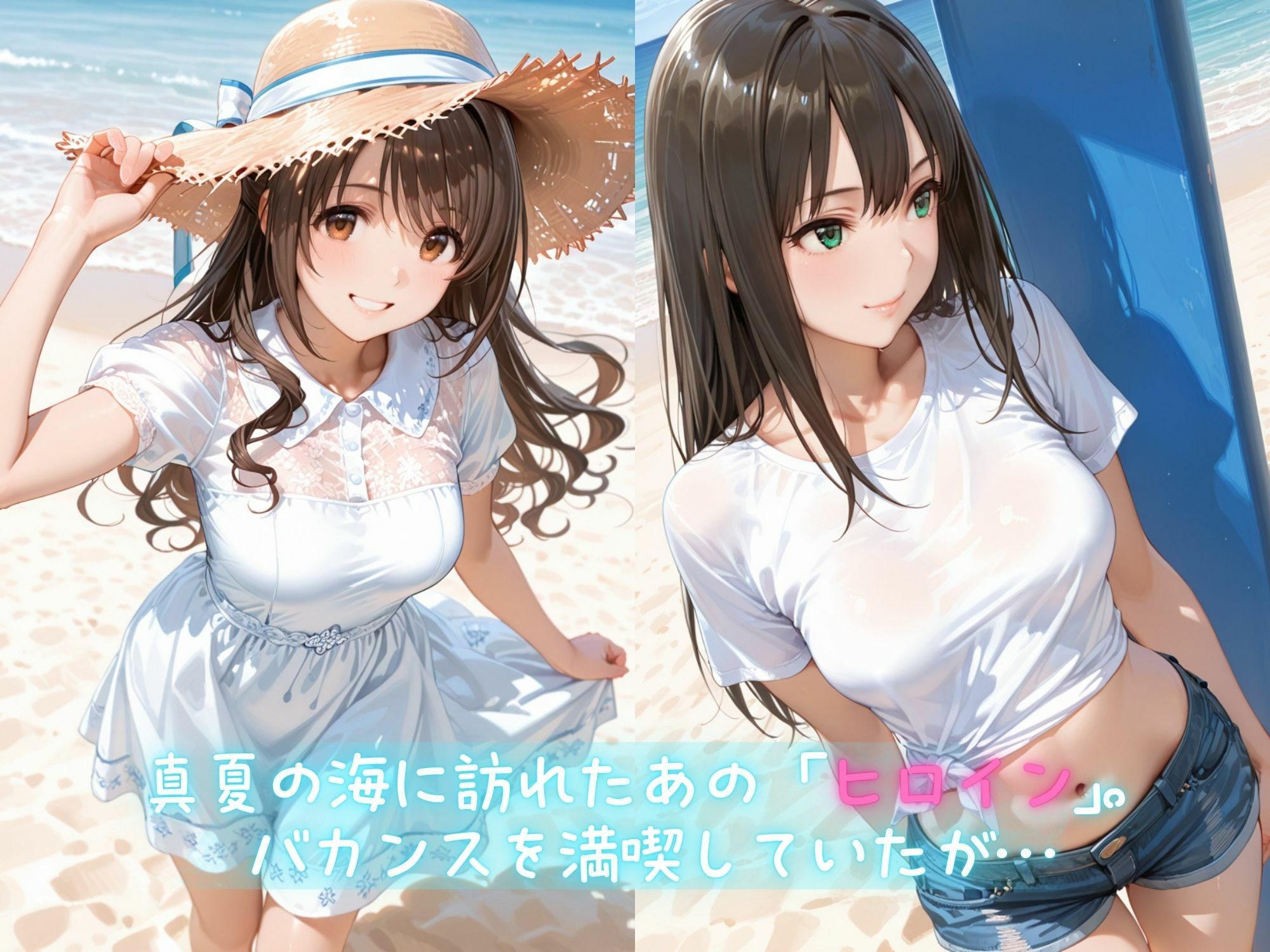 メス堕ちヒロイン  〜 り●＆う●き 夏の海編 〜 サンプル画像1