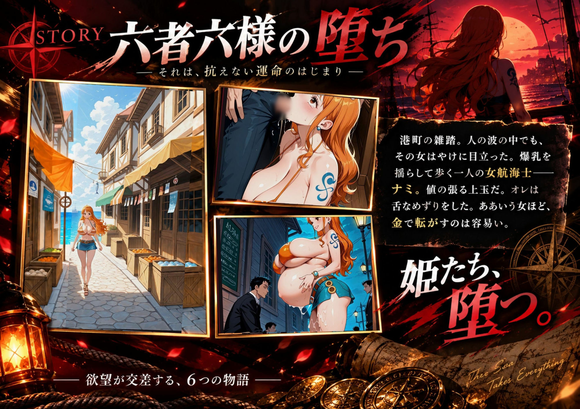 孕ませ海賊娘六人のボテ腹を生ハメ攻略 サンプル画像2