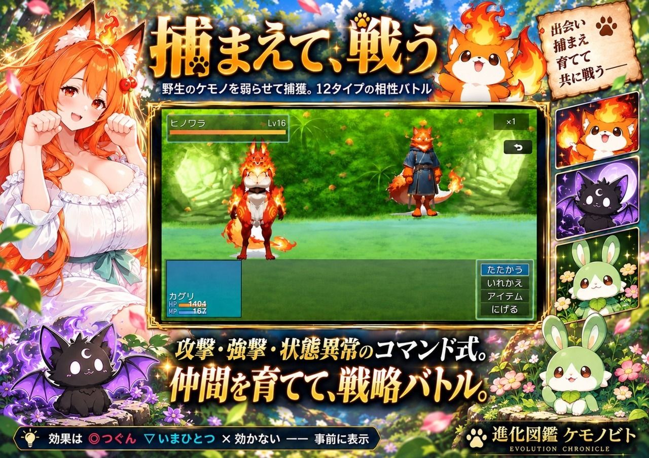 進化図鑑ケモノビト〜相棒と巡る進化の物語〜 サンプル画像2