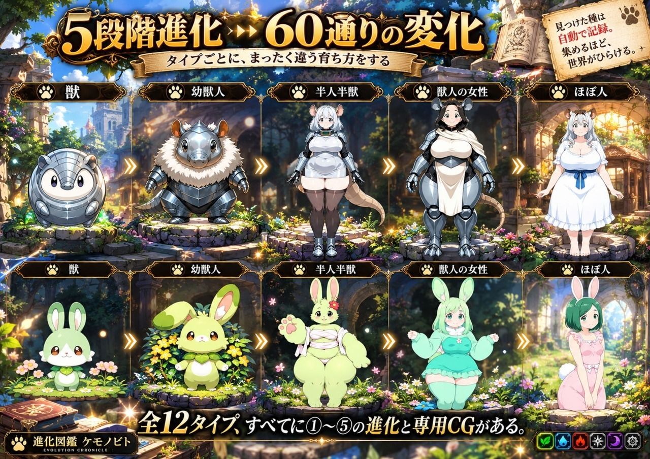 進化図鑑ケモノビト〜相棒と巡る進化の物語〜 サンプル画像4