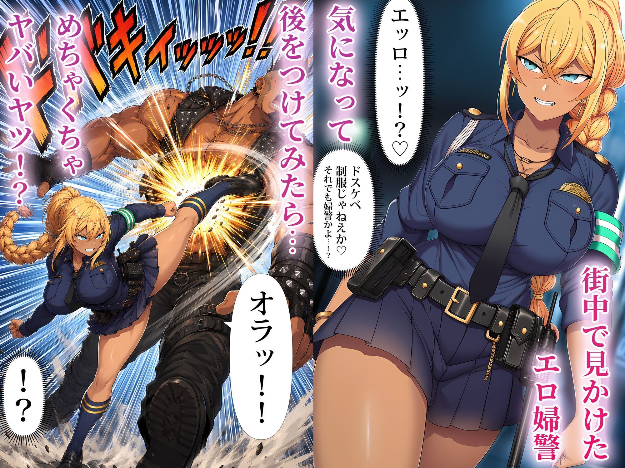 非モテの俺が武闘派ギャル婦警をエロい目で見てたらなぜか性奴●志願してきた サンプル画像1