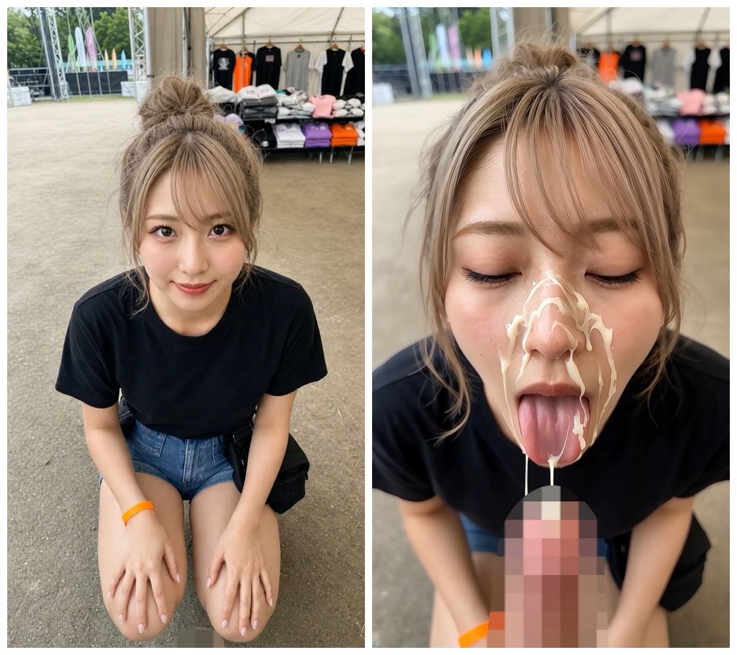 顔射！しゃがんだ女のコにぶっかけ！39人セリフ付き縦動画 サンプル画像2